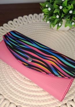 Portfel duży różowa fala